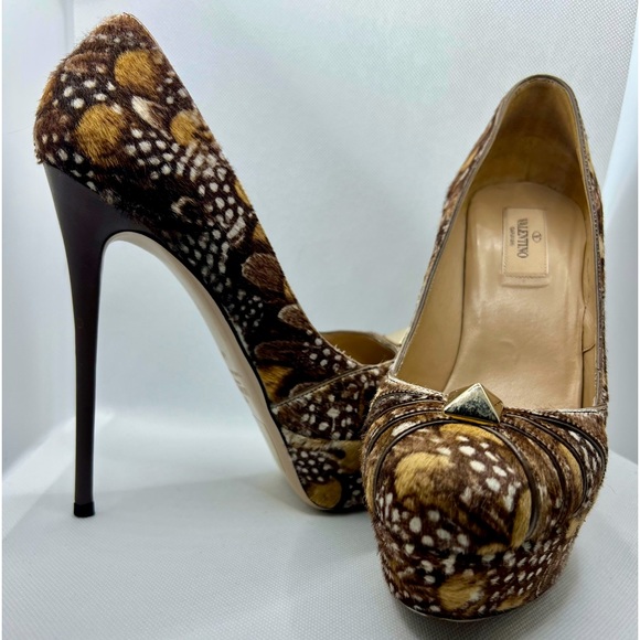 Valentino Garavani Shoes - Valentino Pony Style Rockstud Leather Heels 39EU Pony Hair Sexy Pumps
